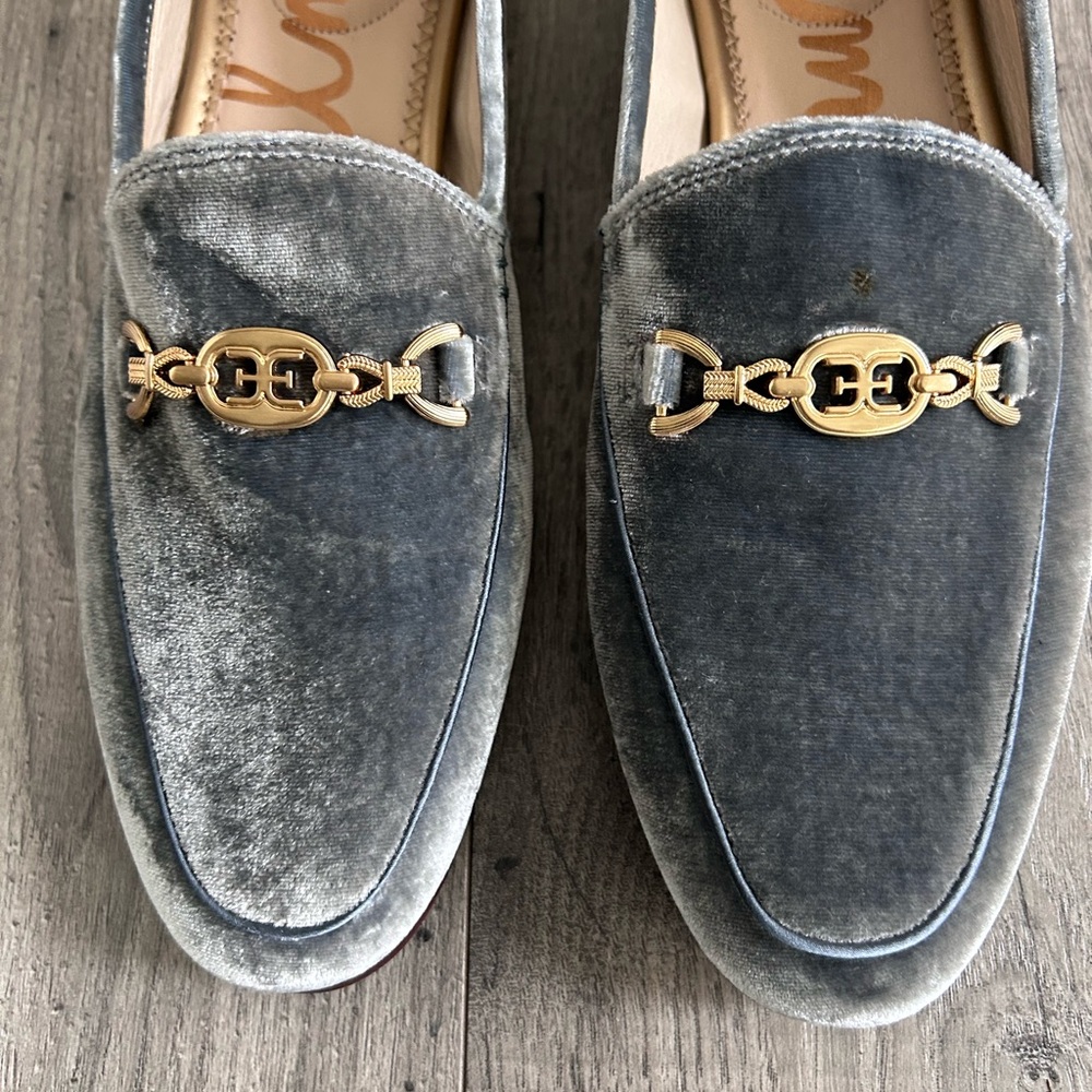 Sam Edelman Loraine Velvet Bit Loafers Smoky Gray Size 8.5 NWOT - Picture 6 of 10